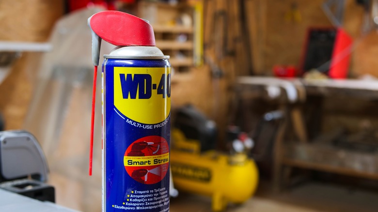 WD-40 on workbench