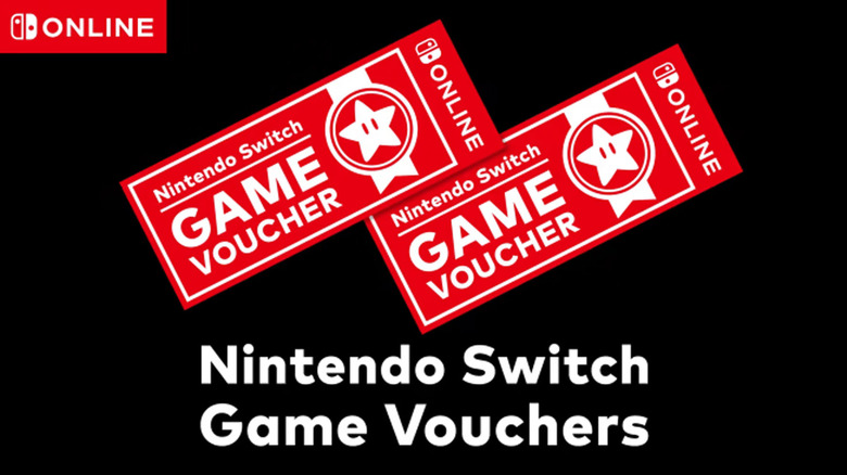 Nintendo Switch Game Vouchers on a black background