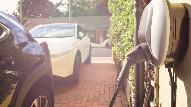 EV connected home charger driveway