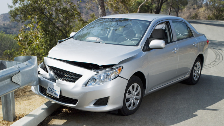 Car accident guard rail