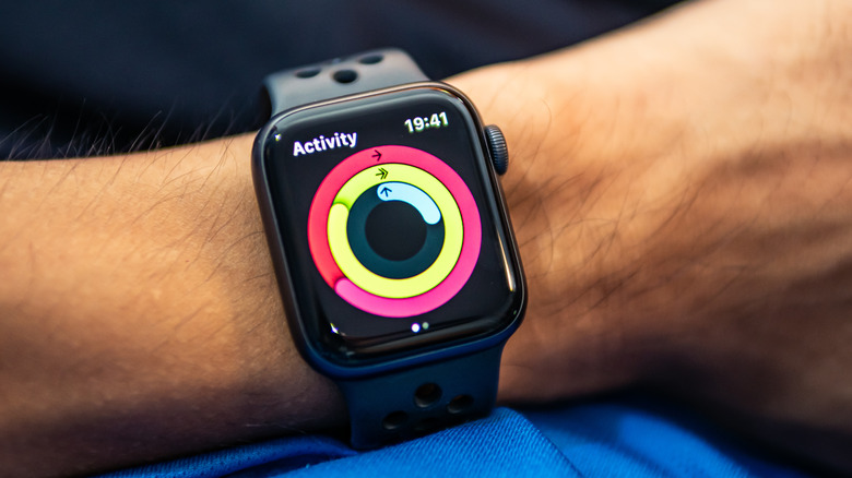 Apple Watch with Activity on screen