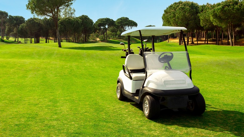 Golf cart on golf course