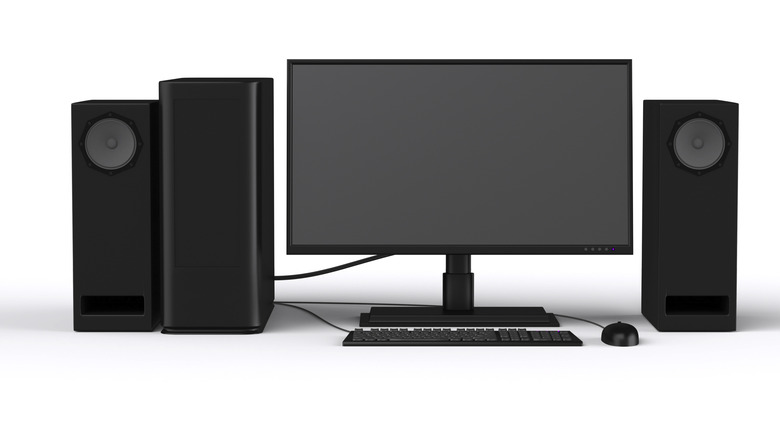 Desktop computer with speakers