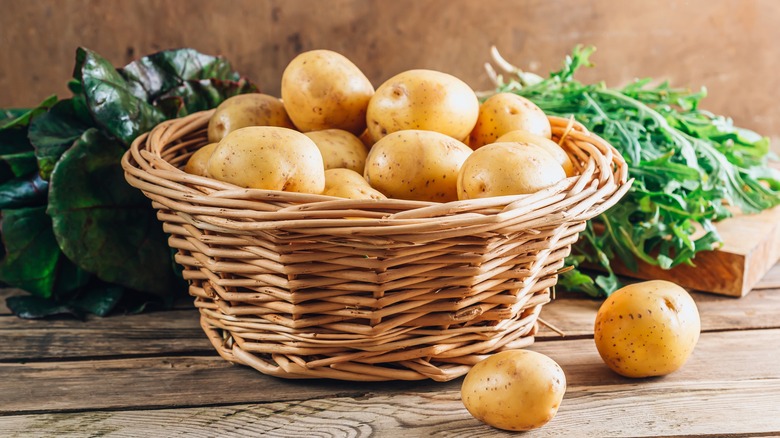 Basket of potatoes