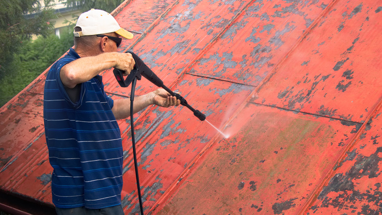 pressure washing paint off roof