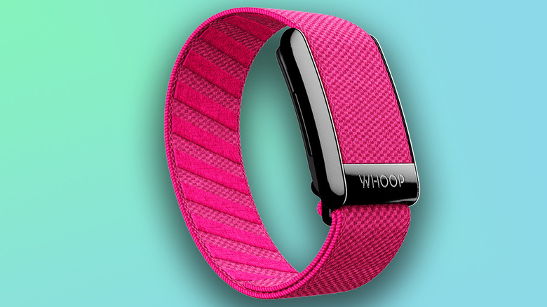 Product image of the Whoop band in a pink color