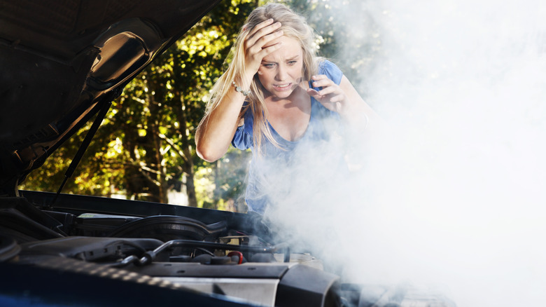 Car Engine Putting Off Smoke