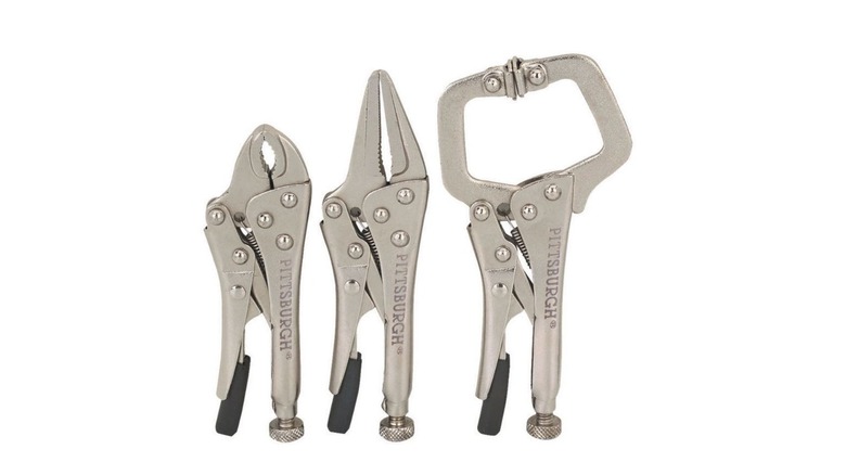 Three mini locking pliers.