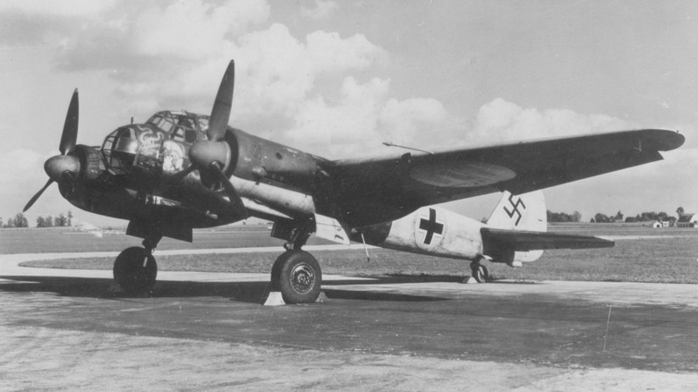 a Junkers Ju 88 on a German airfield