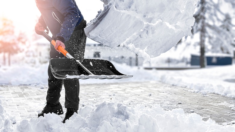 Person shoveling snow