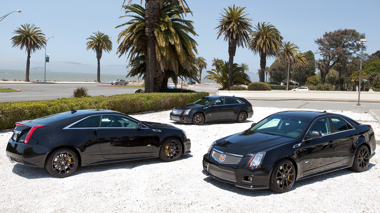 Cadillac CTS-V group with the coupe wagon and sedan