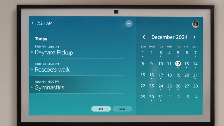 Amazon Echo Show calendar on wall