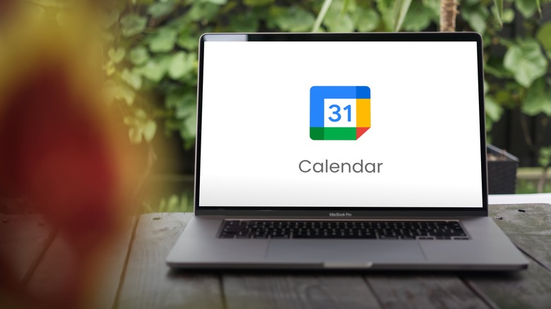 Google Calendar on laptop screen