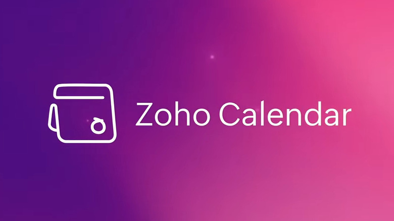 Zoho Calendar logo on pink purple background