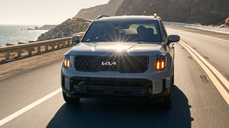 Kia Telluride driving on Pacific Coast Highway