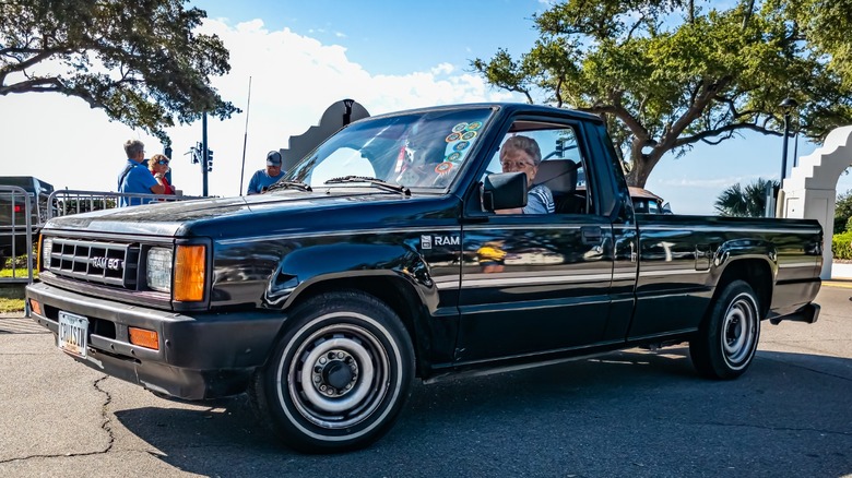 Dodge Ram 50 turning a corner slowly