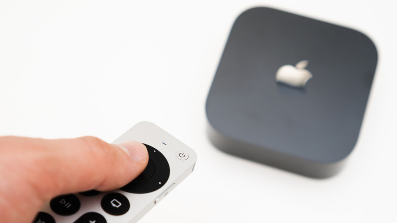 Apple TV box and remote