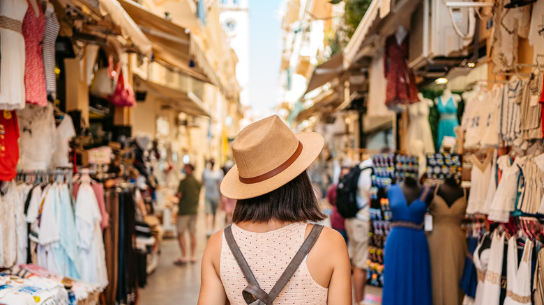 woman exploring foreign country