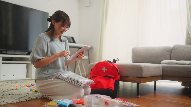 woman with first aid kit