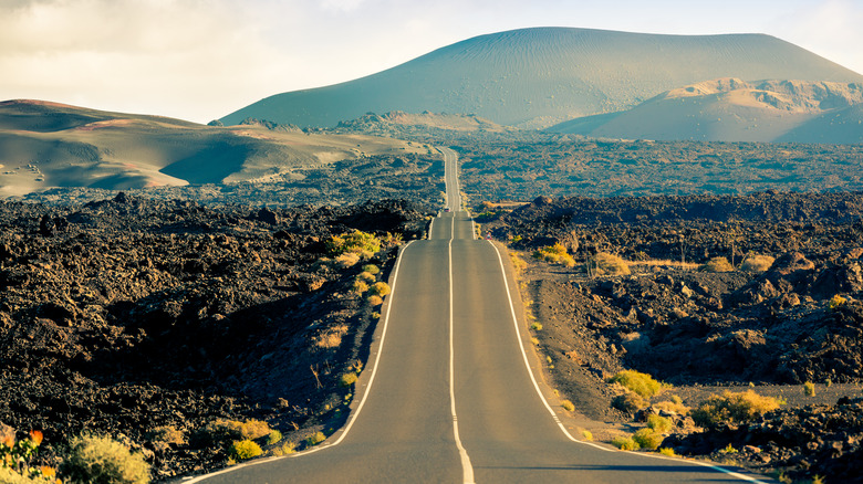 hilly road in desert