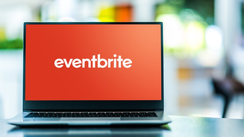 Eventbrite on laptop