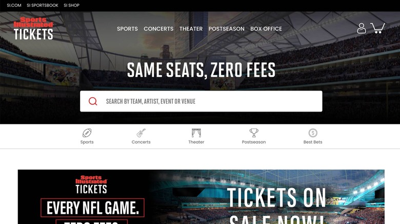 Sports Illustrated Tickets homepage