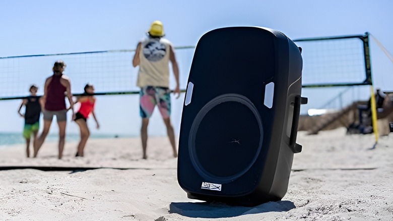 Speaker on the beach