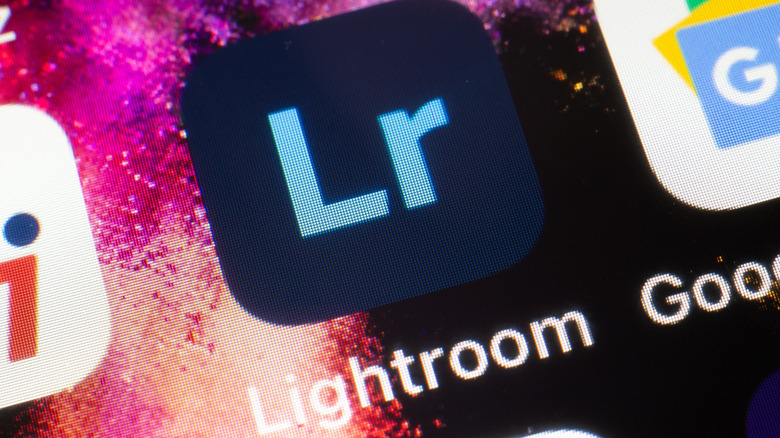 The Adobe Lightroom app icon on iPhone home screen