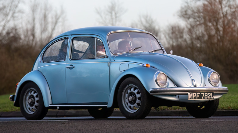 Volkswagen Beetle logo on vehicle