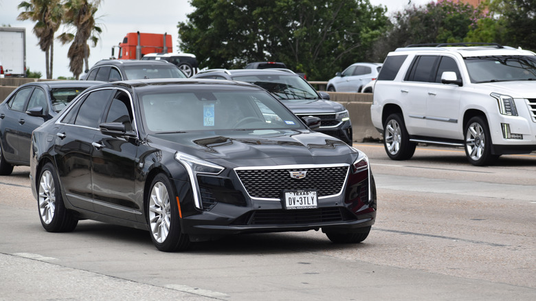 Cadillac CT6 driving on road