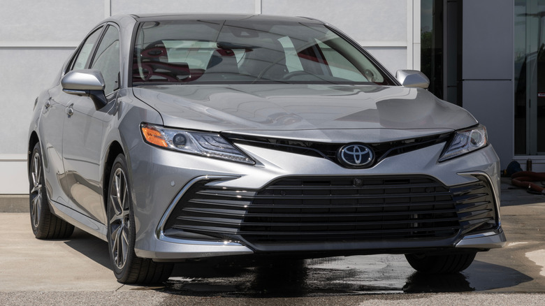 Toyota Camry model at dealership