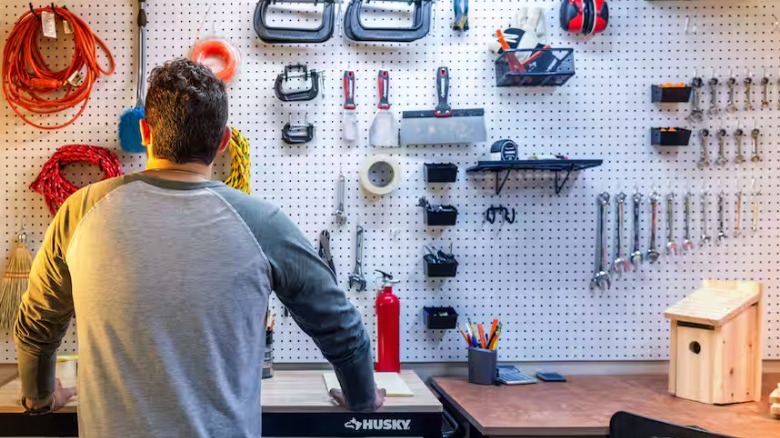 Person looking at Husky tools