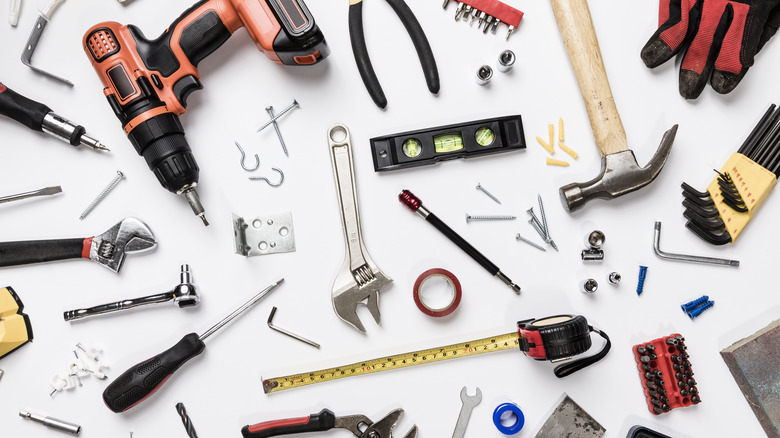 Tools on table