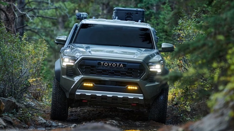 2025 Toyota Tacoma driving on wooded trail