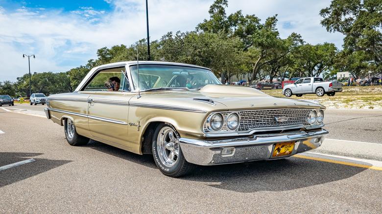 Low perspective front corner view of a Ford Galaxie 500 2 Door Hardtop