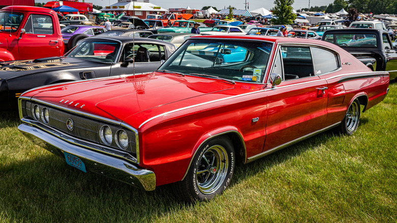 Front corner view of a Dodge Charger