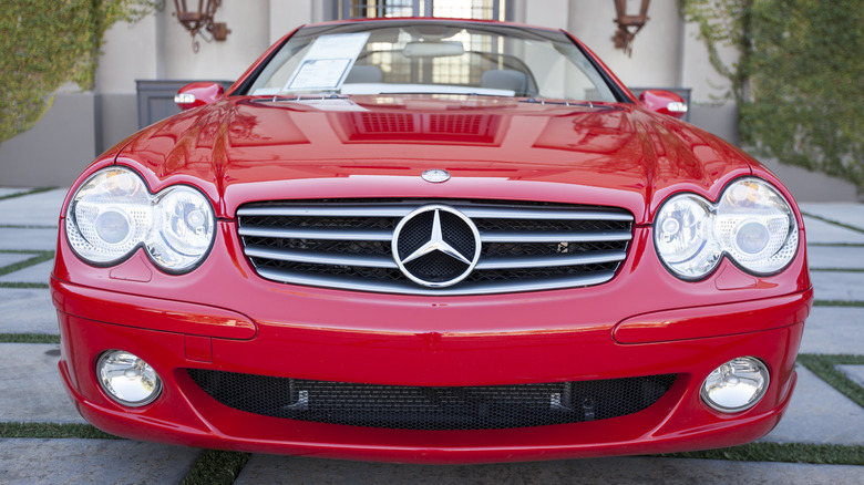 red Mercedes-Benz SL500