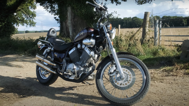 A 1995 Yamaha XV535 Virago on display