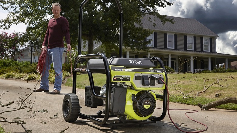 Ryobi generator at tailgate party