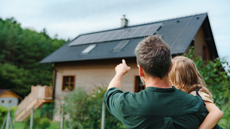 Solar panel on a house