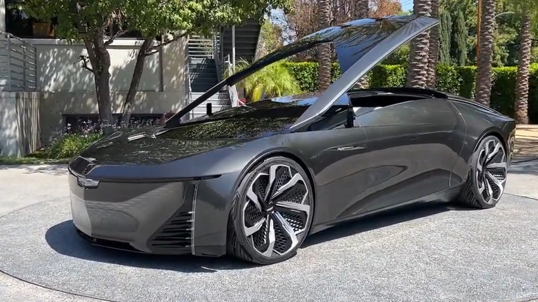 InnerSpace Cadillac concept car with roof panel raised