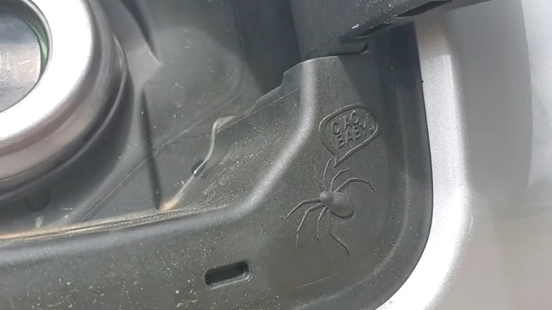 Fake spider in 2020 Jeep Renegade fuel compartment