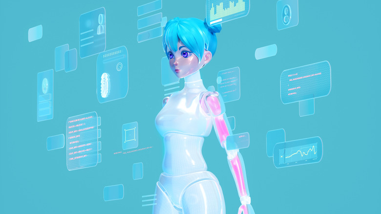 Digitally generated anime-style female avatar