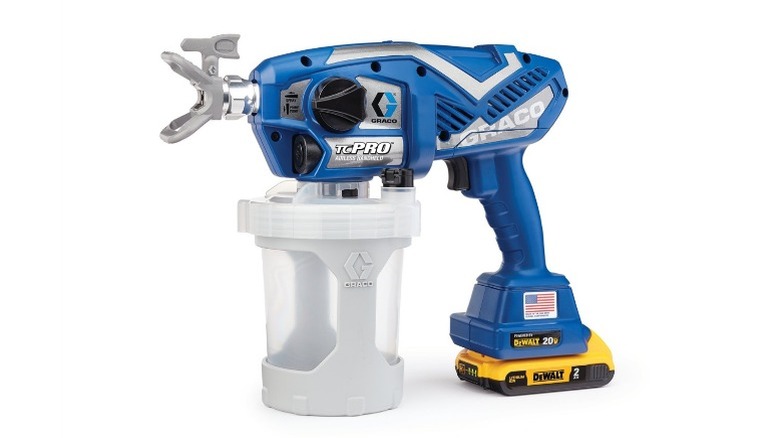 Graco sprayer with DeWalt battery