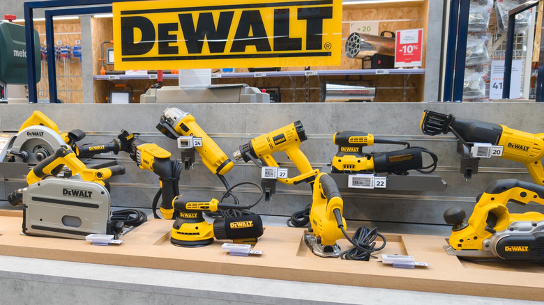 various DeWalt tools