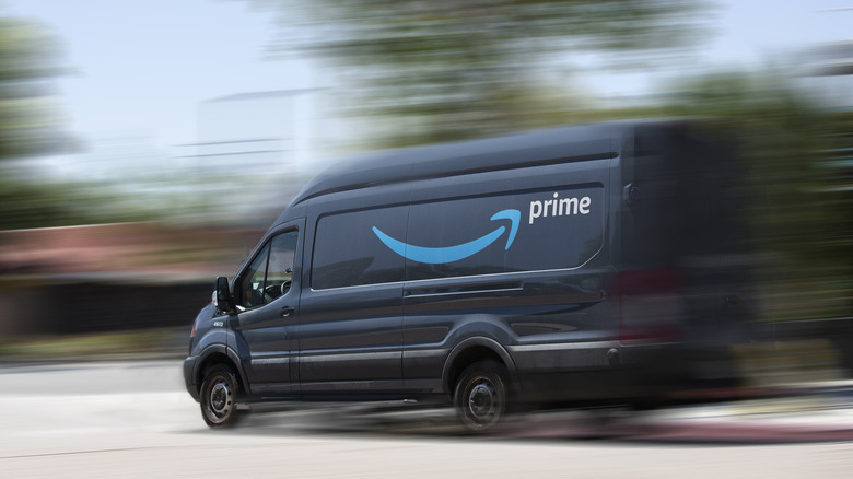 Amazon Delivery van whizzing by