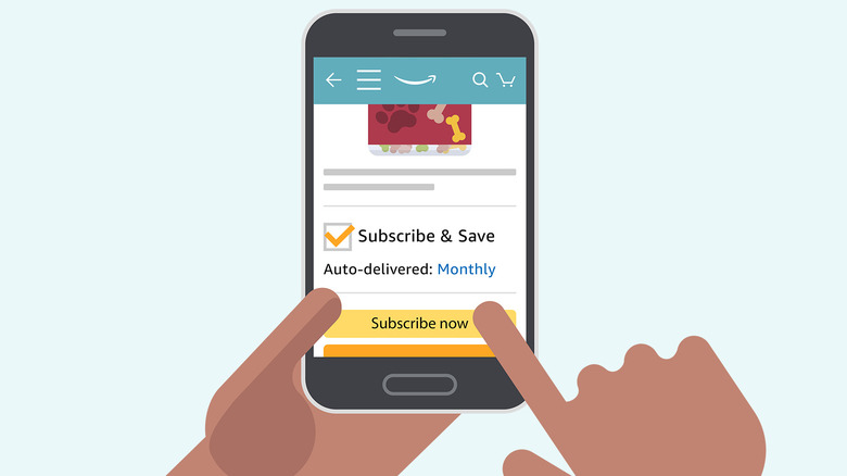 illustration of using subscribe & save on phone