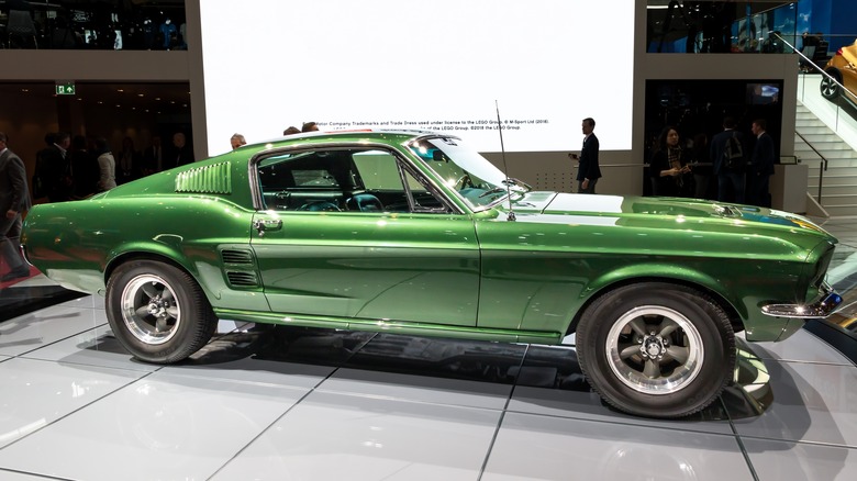 A Green Bullitt Mustang on display