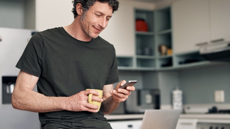 man using a cellphone 