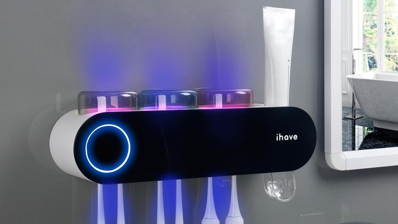 iHave toothbrush sanitizer mounted to wall